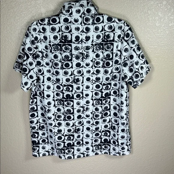 Black and White Patterned Men's Shirt - Picture 4 of 5